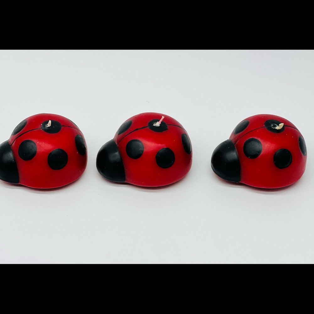 Ladybug floating candles never burned set of 3 - Picture 1 of 8